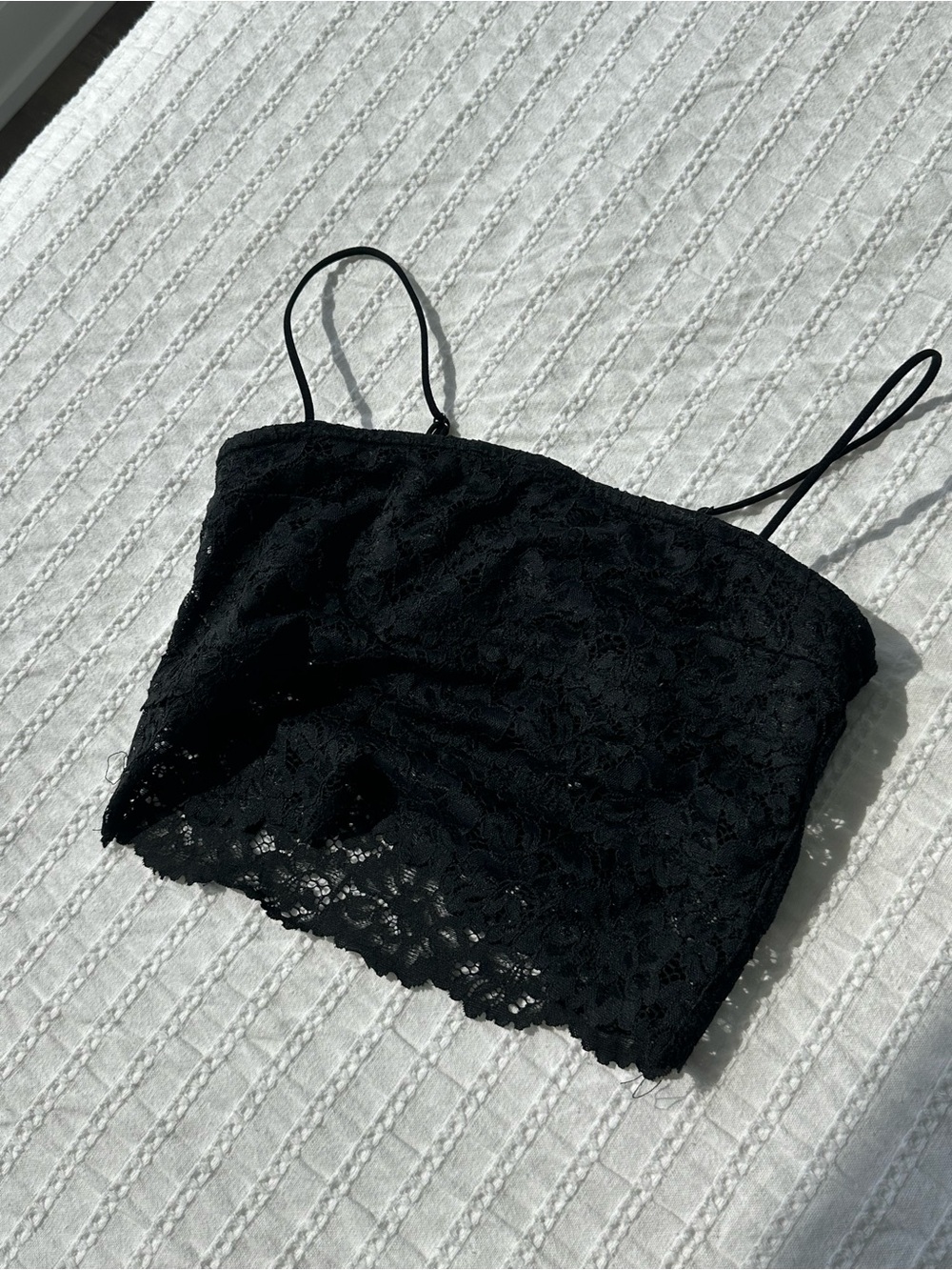 Urban Outfitters: Black Lace Crop Top